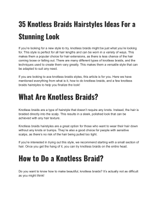 35 Knotless Braids Hairstyles Ideas For a Stunning Look