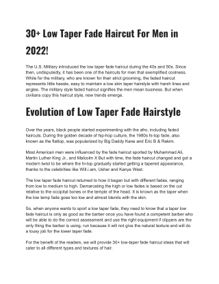 30  Low Taper Fade Haircut For Men in 2022