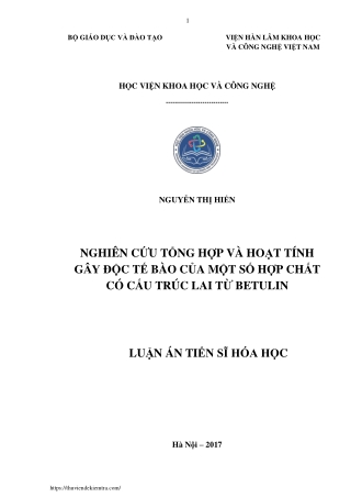 Nghiên cứu tổng hợp và hoạt tính gây độc tế bào của một số hợp chất