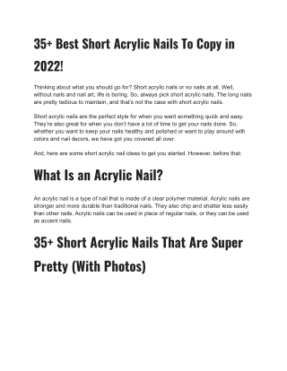 35  Best Short Acrylic Nails To Copy in 2022