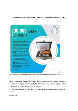 OC-903 Portable Gas Detector GAXCE SENSORS