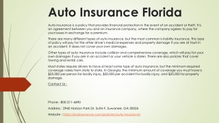 Auto Insurance Florida