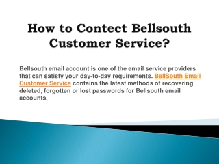 How to Contect BellSouth Customer Service?