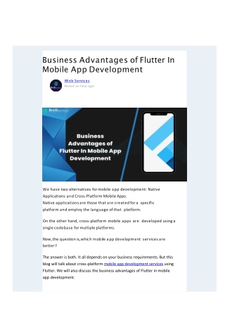 Business Advantages of Flutter In Mobile App Development