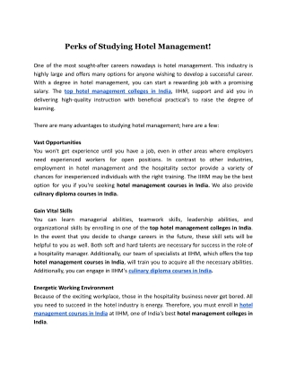 Perks of Studying Hotel Management (1)