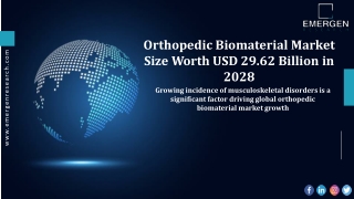 Orthopedic Biomaterial Market Revenue Size, Trends and Factors by 2030