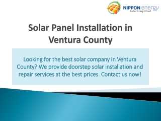 Solar Panel Installation in Ventura County