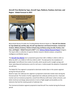 Global Aircraft Tires Market Research Report 2022-2027