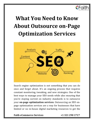 What You Need to Know About Outsource on-Page Optimization Services