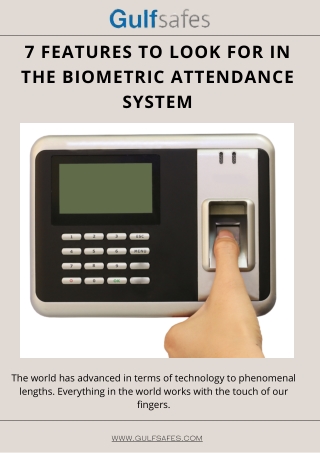 7 Features to Look for in the Biometric Attendance System