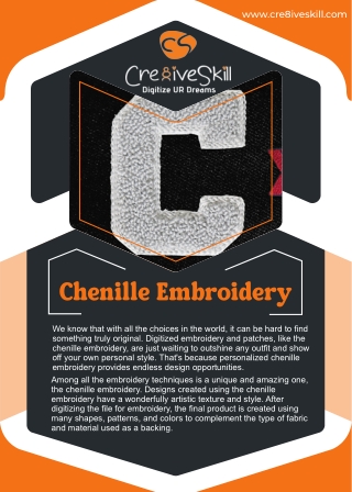 Online Chenille Embroidery Patch Services | Cre8iveSkill