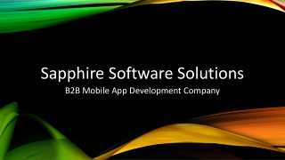 B2B Mobile App Development Company