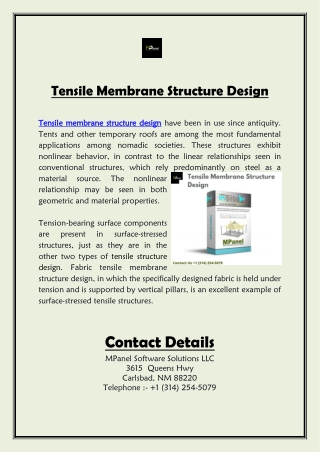 Tensile Membrane Structure Design