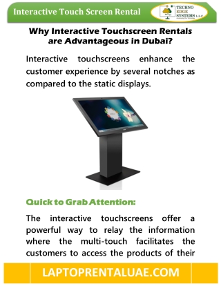 Why Interactive Touchscreen Rentals are Advantageous in Dubai?