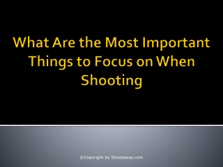 What Are the Most Important Things to Focus on When Shooting