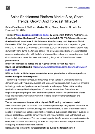 Sales Enablement Platform Market Size, Share, Trends, Growth And Forecast 2024