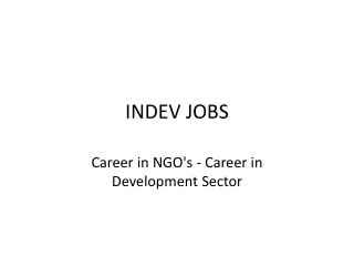 Career in NGO's - Career in Development Sector