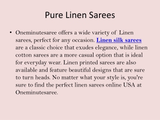 Pure Linen Sarees