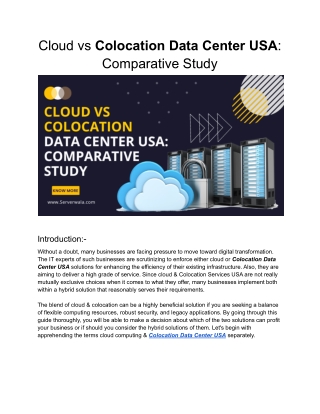Cloud vs Colocation Data Center USA_ Comparative Study