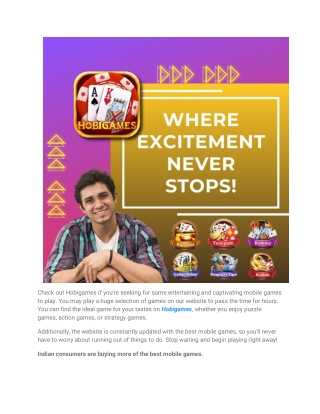 India's Top Mobile Games