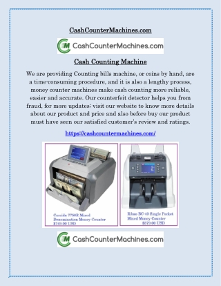 Cash Counting Machine