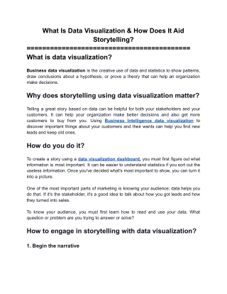 What Is Data Visualization & How It Aids Storytelling_
