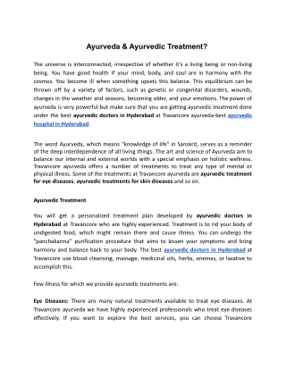 Ayurveda & Ayurvedic Treatment_