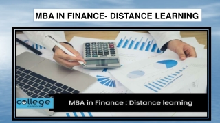 MBA in Finance- Distance Learning