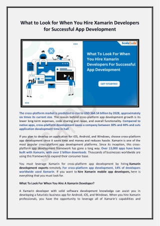 What to Look for When You Hire Xamarin Developers for Successful App Development