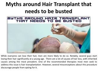 Myths hair transplants that must be dispelled.