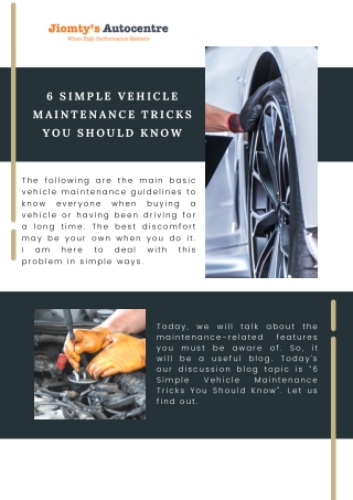 6 Simple Vehicle Maintenance Tricks You Should Know