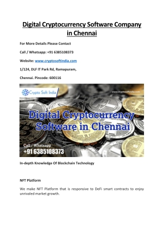 Digital Crypto Currency Software Company in Chennai