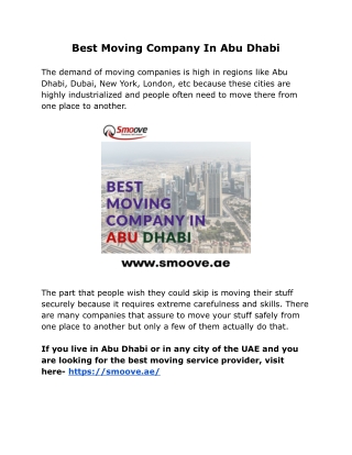 Best moving company in Abu Dhabi