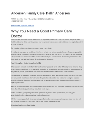 Andersen Family Care- Dallin Andersen