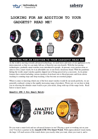 Looking For An Addition To Your Gadgets? Read Me!