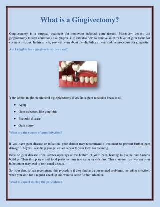 What is a Gingivectomy