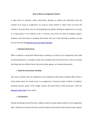 How to Write an Assignment Faster_