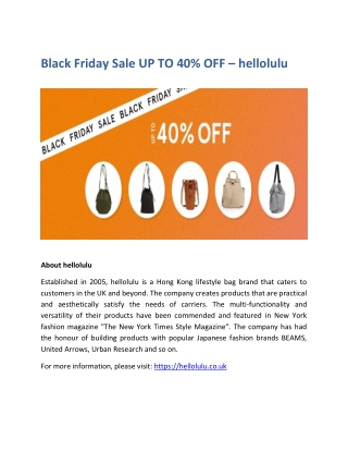 Black Friday Sale UP TO 40% OFF – hellolulu