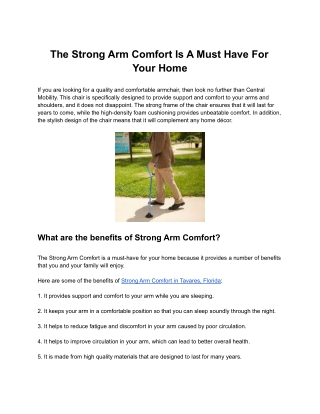 The Strong Arm Comfort Is A Must Have For Your Home