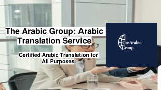 The Arabic Group: Arabic Translation Service