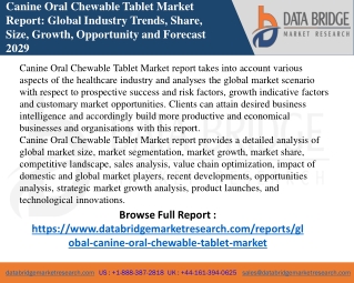 Canine Oral Chewable Tablet Market