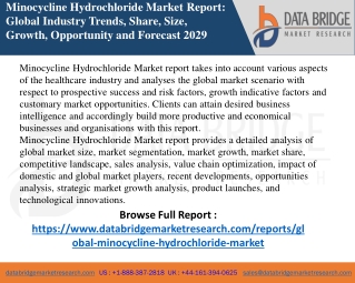 Minocycline Hydrochloride Market