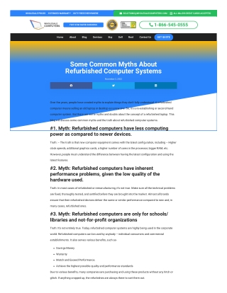 Some Common Myths about Refurbished Computer Systems