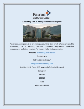 Accounting Firm in Pune | Patronaccounting.com