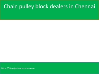 Chain pulley block dealers in Chennai