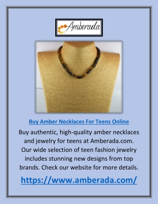 Buy Amber Necklaces for Teens Online | Amberada.com