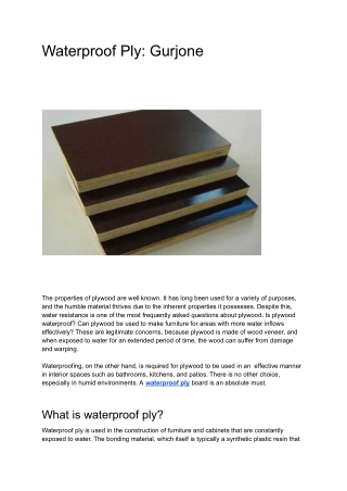 Waterproof Ply_ Gurjone