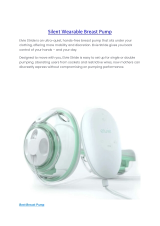 Silent Wearable Breast Pump