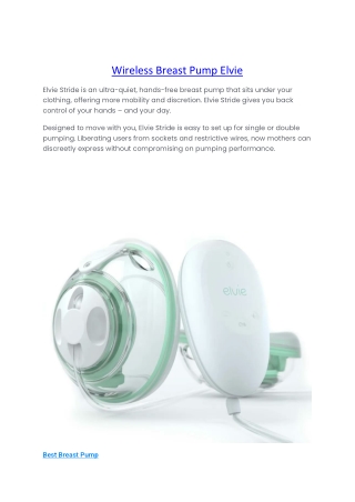 Wireless Breast Pump Elvie