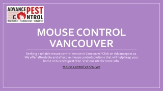 Mouse Control Vancouver | Advancepest.ca